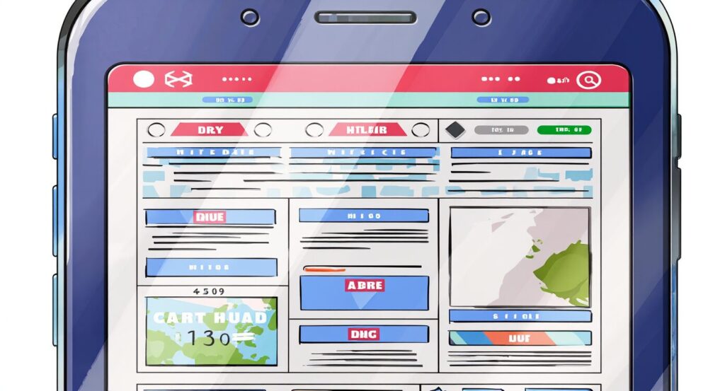 文字が小さく表示されるスマホの画面